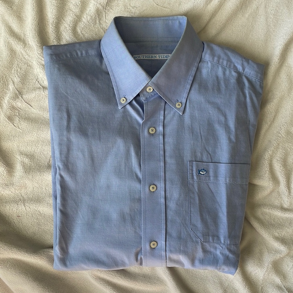Southern tide long sleeve collared shirt size medium